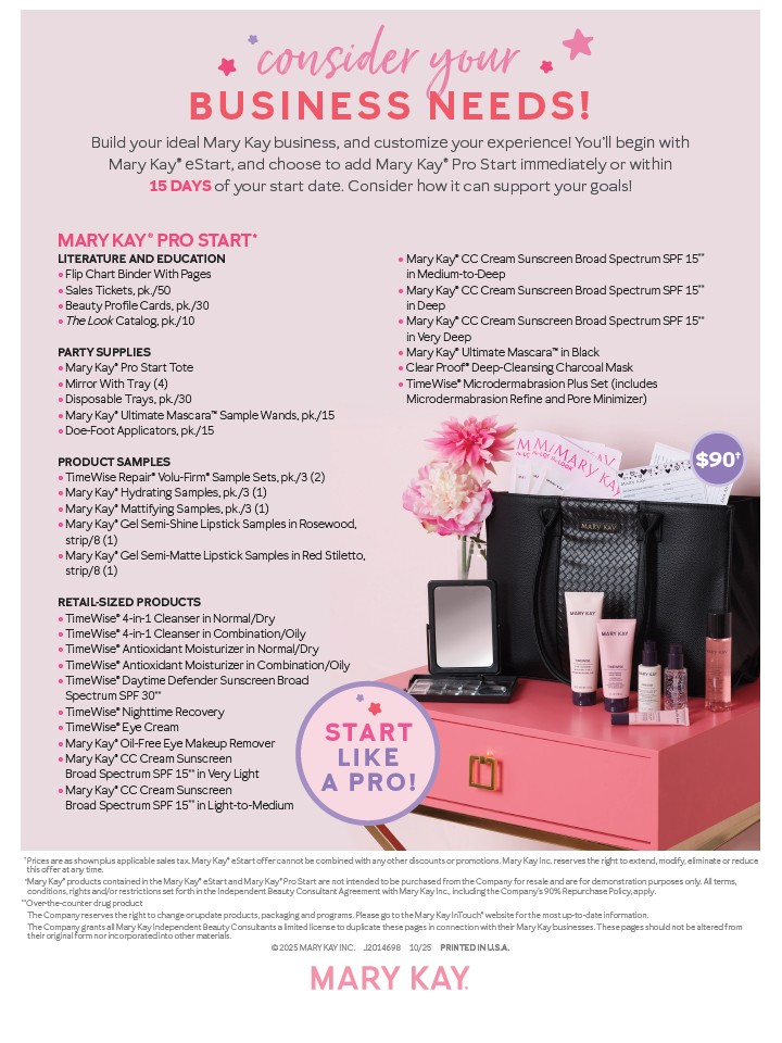 Mary Kay® Pro Start Start like a pro with this optional add-on!